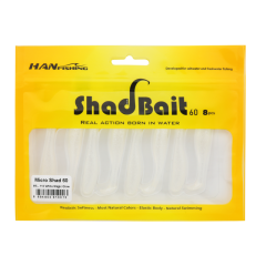 Silikon Shad Bait 50 MS-62  White Magic Glow