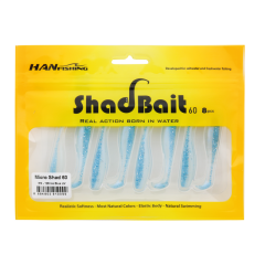 Silikon Shad Bait 60 MS-128  Ice Blue Uv